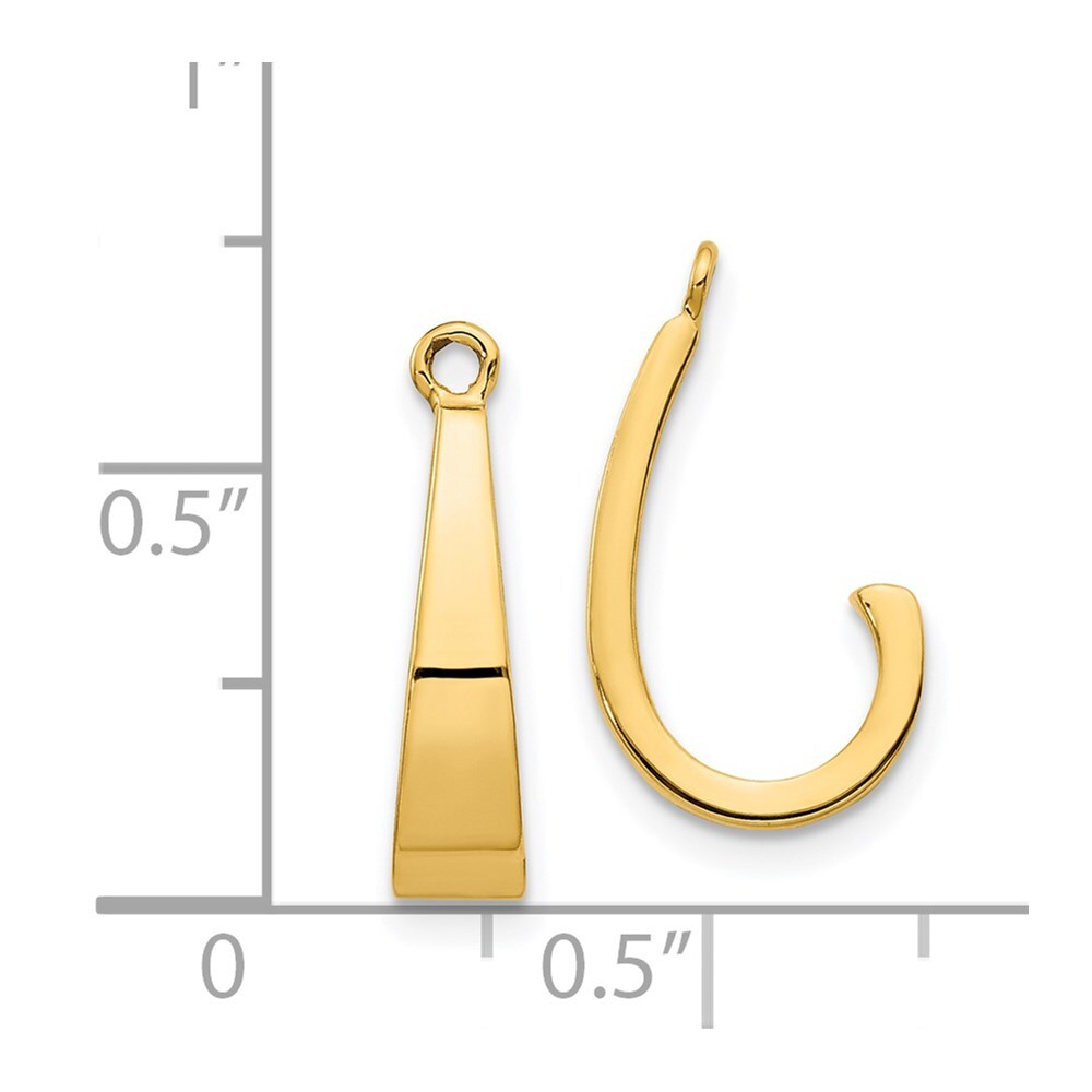 14k Yellow Gold Polished J-Hoop Earring Jackets Gift for Women