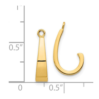 14k Yellow Gold Polished J-Hoop Earring Jackets Gift for Women