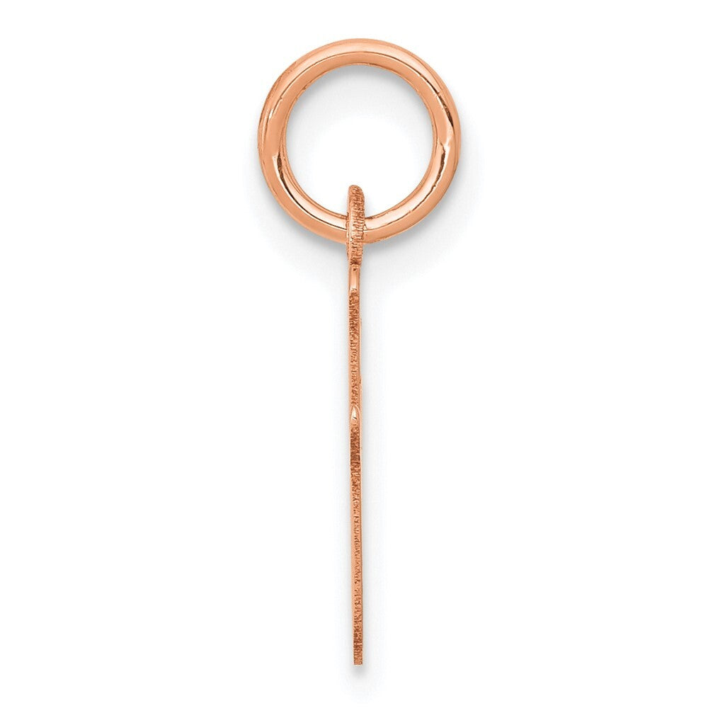 14k Rose Gold Small Script Letter I Initial Charm Pendant for Women
