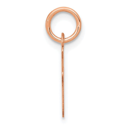 14k Rose Gold Small Script Letter I Initial Charm Pendant for Women