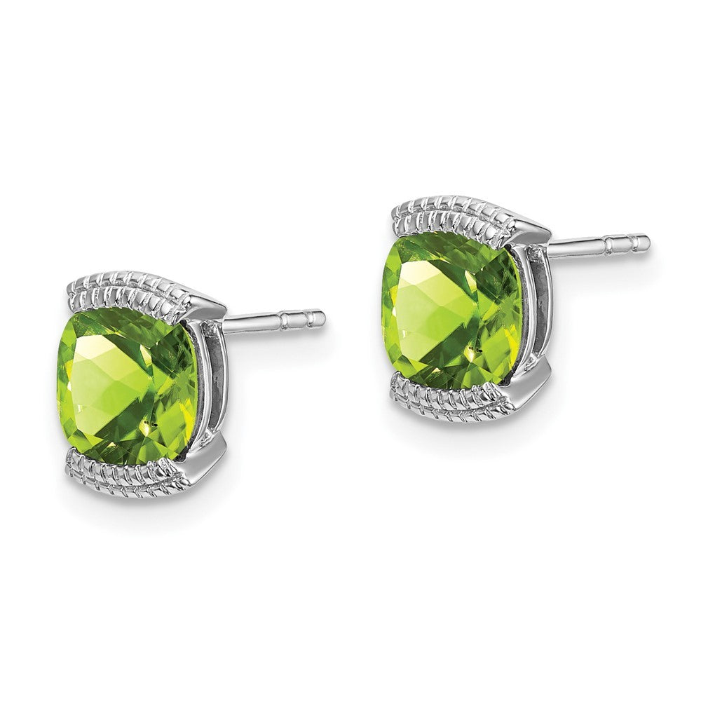 14k White Gold Peridot Earrings