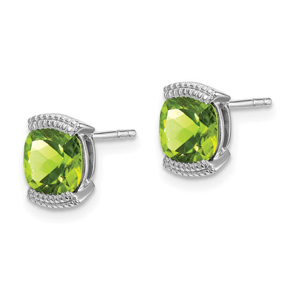14k White Gold Peridot Earrings