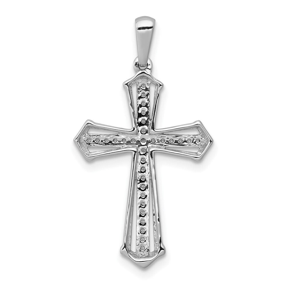 14k White Gold 1/8ct. Diamond Passion Cross Pendant for Women
