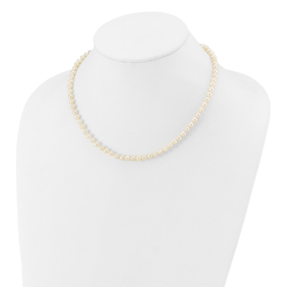 14k Yellow Gold 4-5mm White Freshwater Cultured Pearl 16 inch Necklace