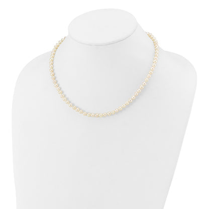 14k Yellow Gold 4-5mm White Freshwater Cultured Pearl 16 inch Necklace