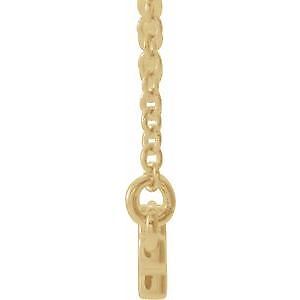 14k Yellow Gold Sideways Cross Bar Pendant Necklace 18"