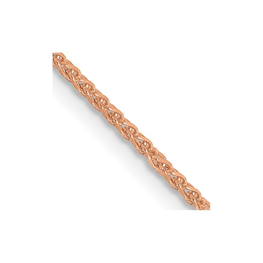 14K Rose Gold 18 inch 1.25mm Diamond-cut Spiga Chain Necklace