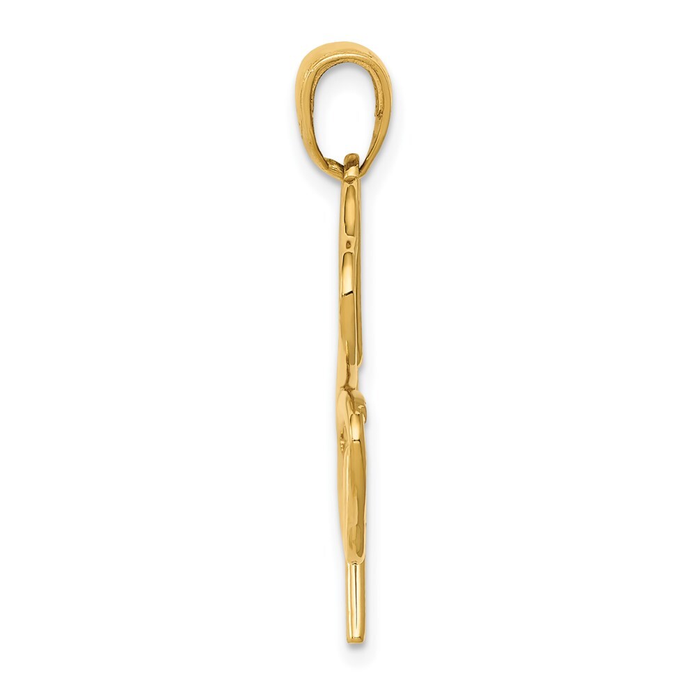 14k Yellow Gold Polished Cut Out 4-Leaf Clover Pendant for Women