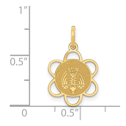 14k Yellow Gold My Confirmation Charm Pendant for Women