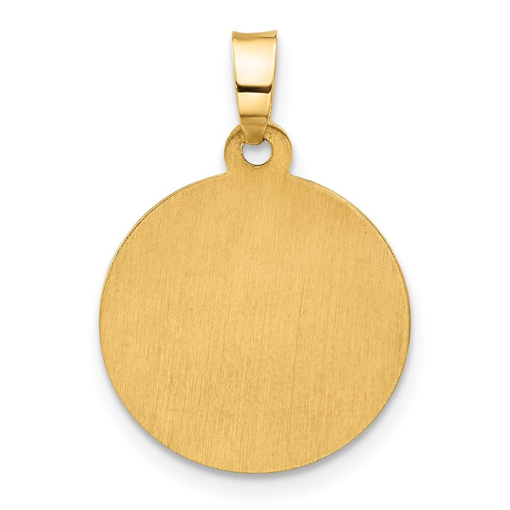 14k Yellow Gold Hollow St. Michael Medal Pendant for Women