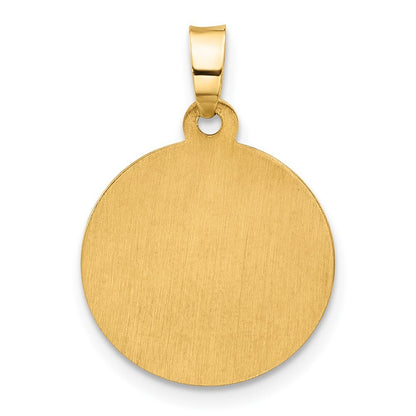 14k Yellow Gold Hollow St. Michael Medal Pendant for Women