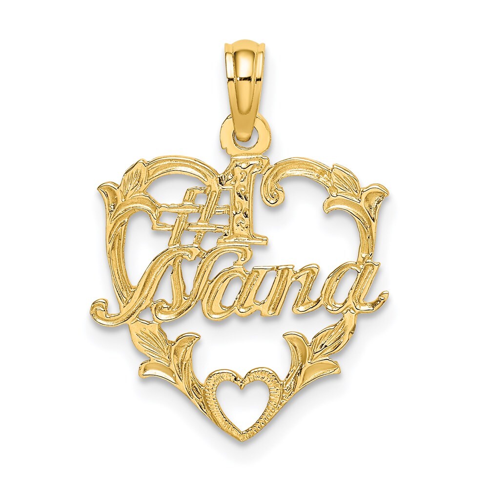 14k Yellow Gold #1 NANA in Heart Charm Pendant for Women