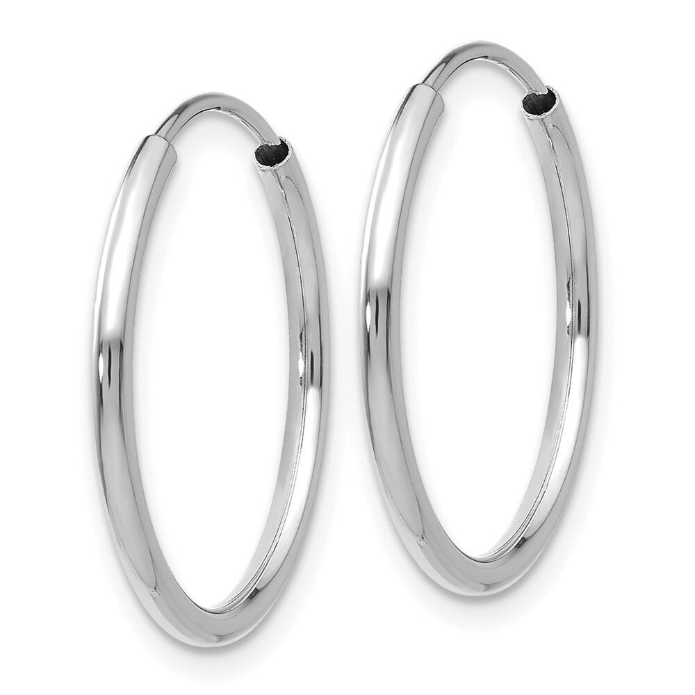 14k White Gold 1.5mm Polished Endless Hoop Earrings Gift for Women