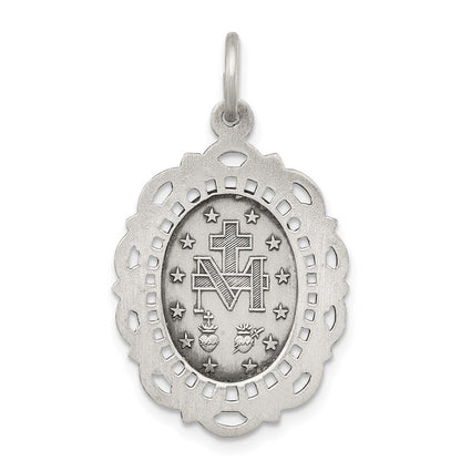 Sterling Silver Antiqued Miraculous Medal Pendant Holiday Gift for Women