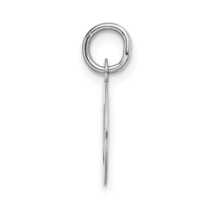 14k White Gold Small Block Letter O Initial Charm Pendant for Women