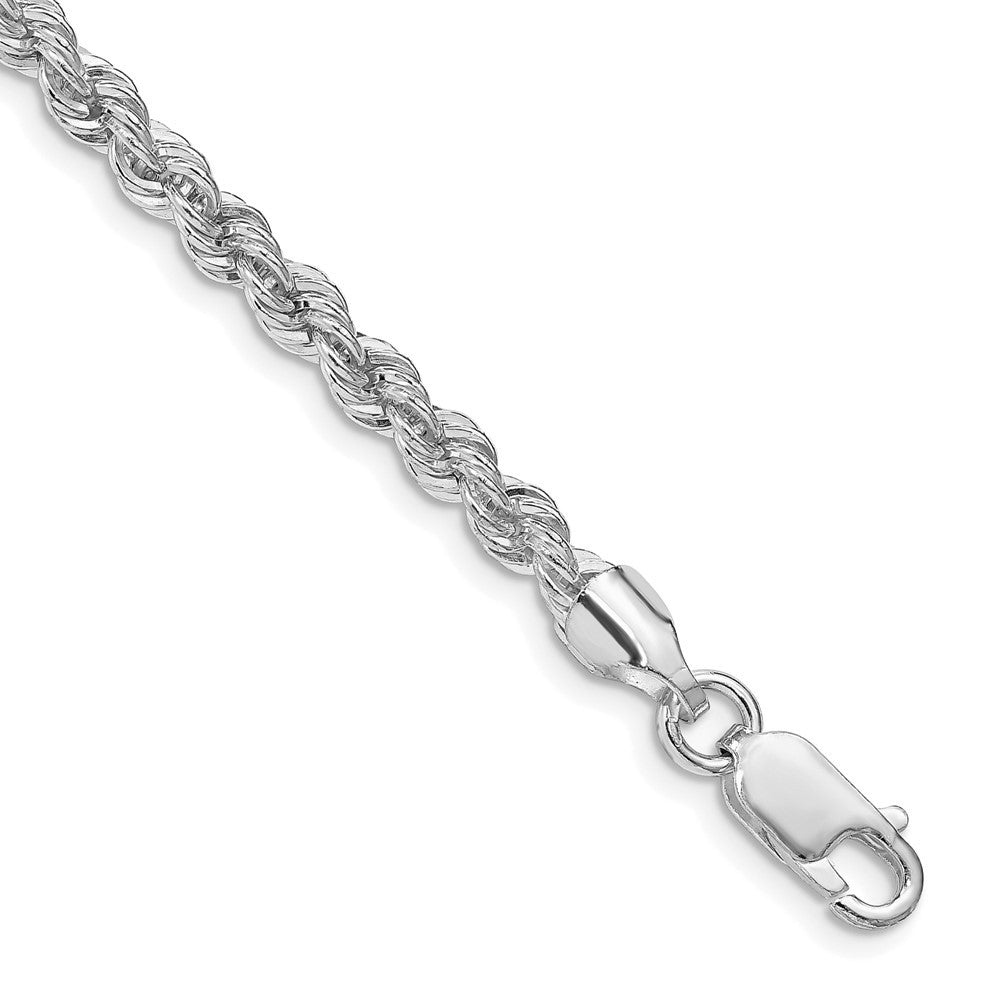 Sterling Silver Rhodium-plated 4.3mm Solid Rope Chain Necklace