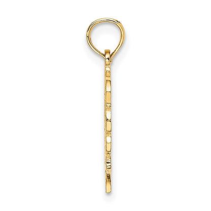14k Yellow Gold Heart Script Letter J Initial Charm