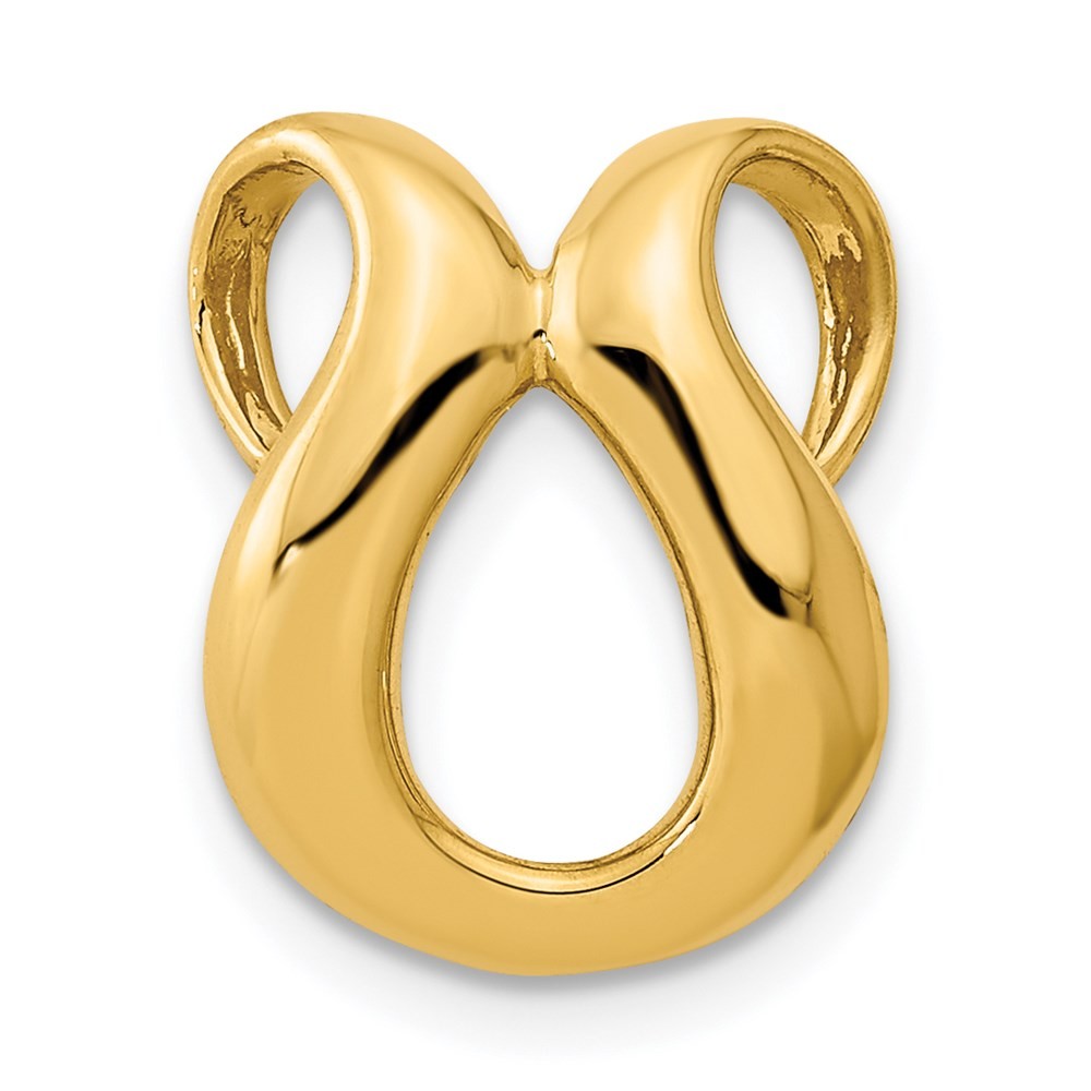 14k Yellow Gold  Slide Fits up to 2mm Regular/4mm Fancy or Reversible Omega