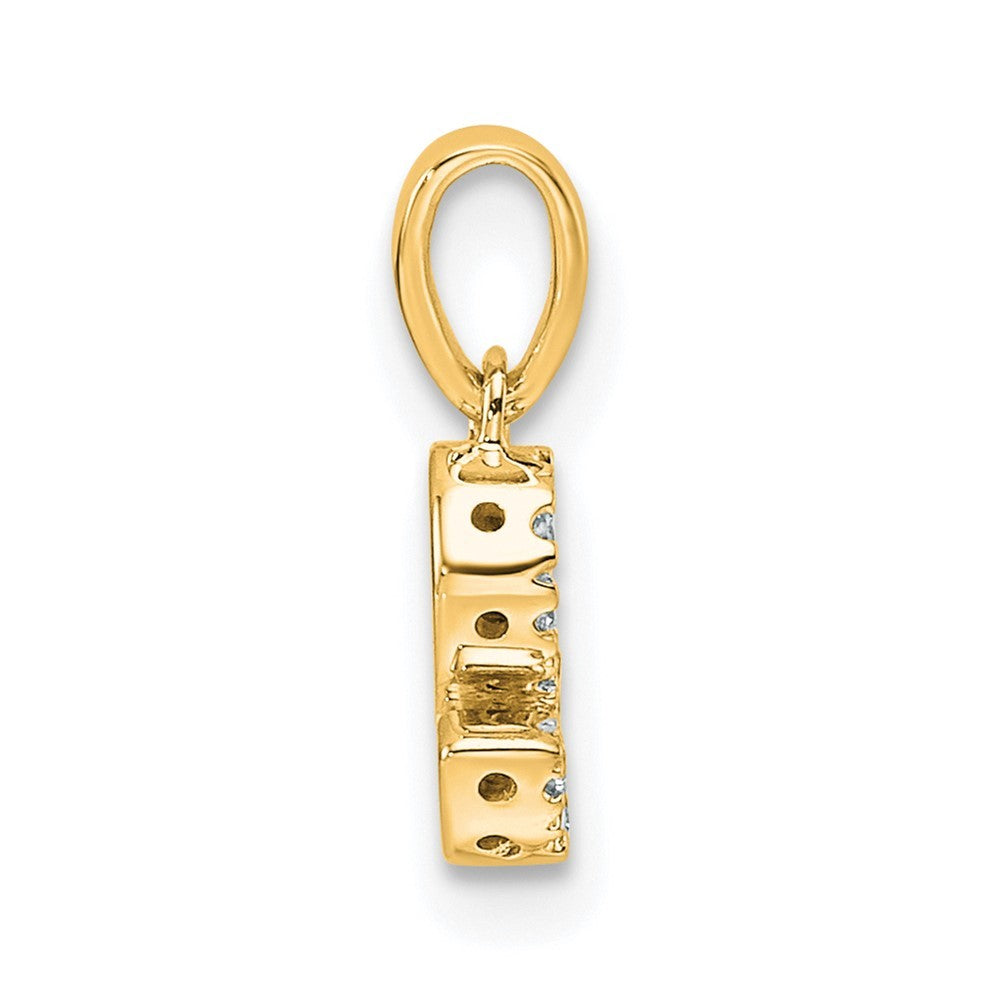14k Yellow Gold  Diamond Letter S Initial with Bail Pendant