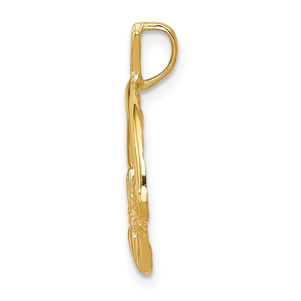 14k Yellow Gold Claddagh Pendant for Women