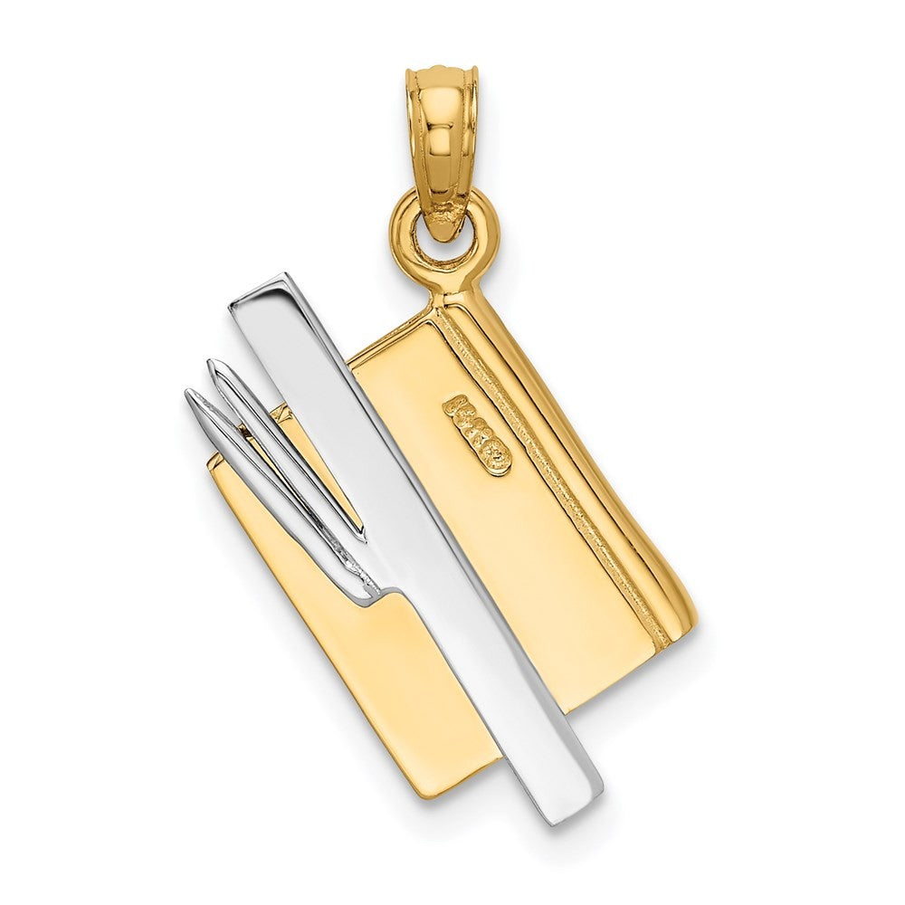 14k Two-Tone Gold 3-D Enameled ABC School Book Pendant