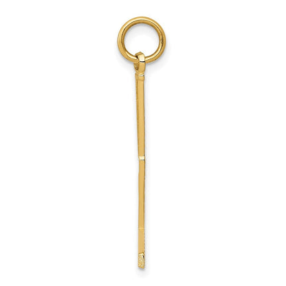 14k Yellow Gold Goalie Stick Charm