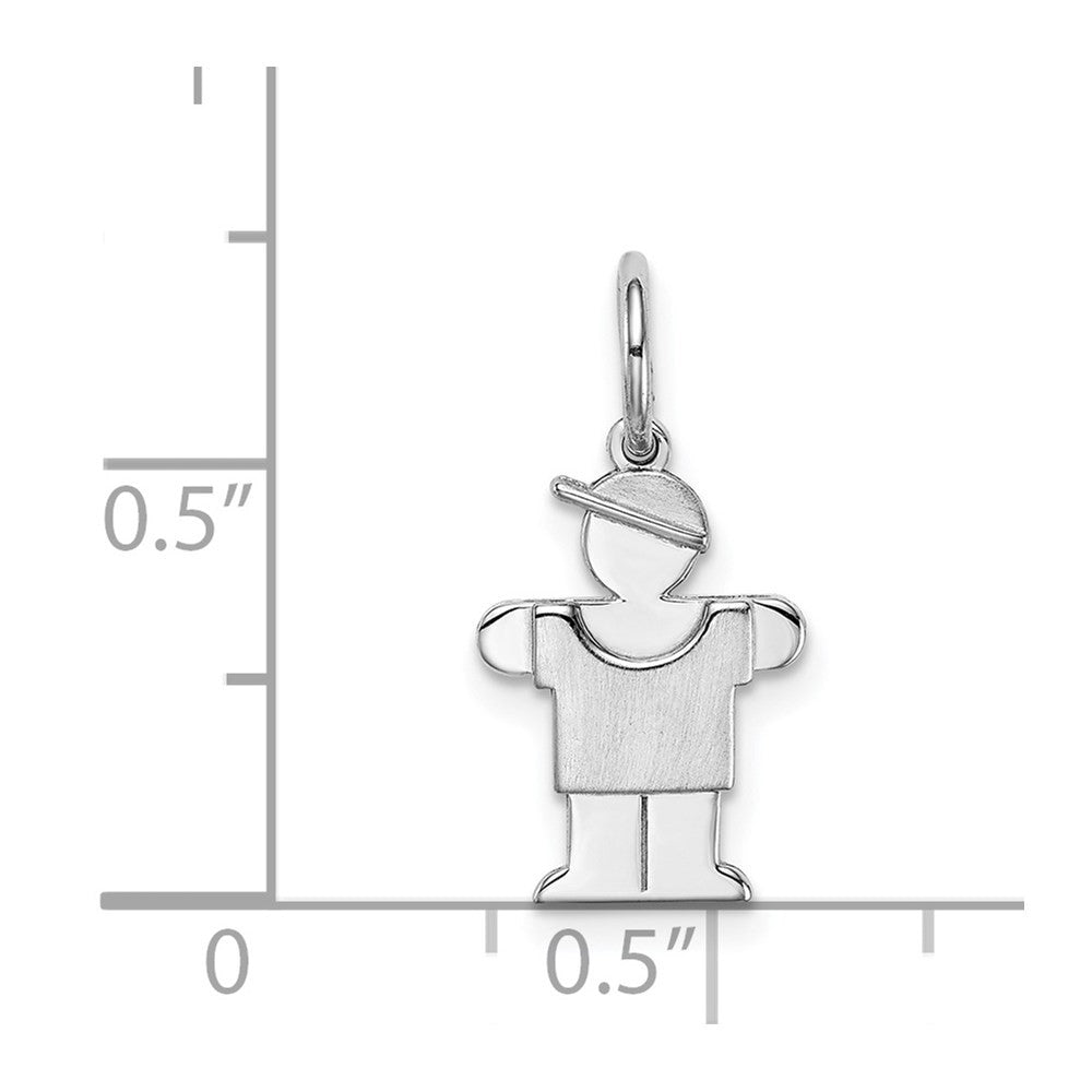 14k White Mini Boy Hugs Charm Pendant