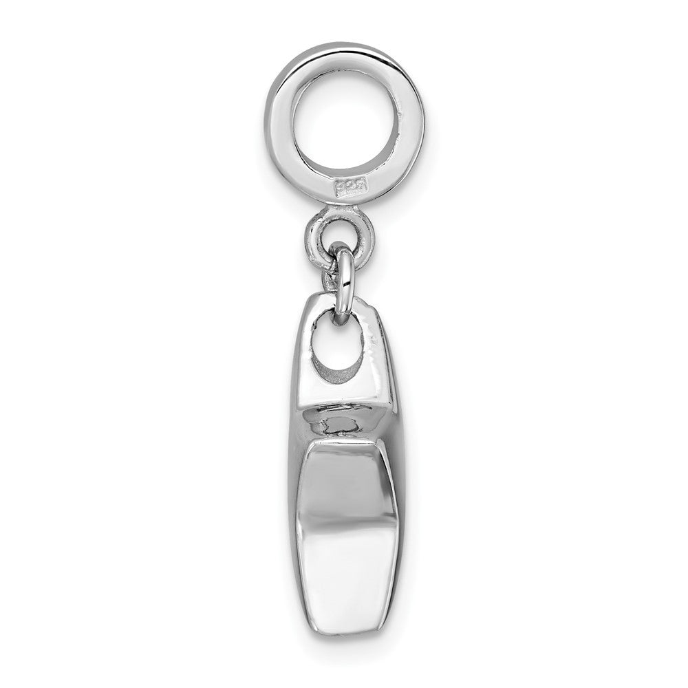 Sterling Silver Rhodium-plated Polished Star Ash Holder Bead Pendant