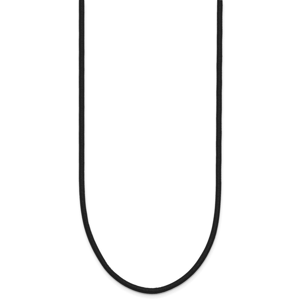 14k Yellow Gold Yellow Clasp 2mm 16 inch Black Leather Cord Necklace
