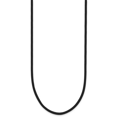 14k Yellow Gold Yellow Clasp 2mm 16 inch Black Leather Cord Necklace