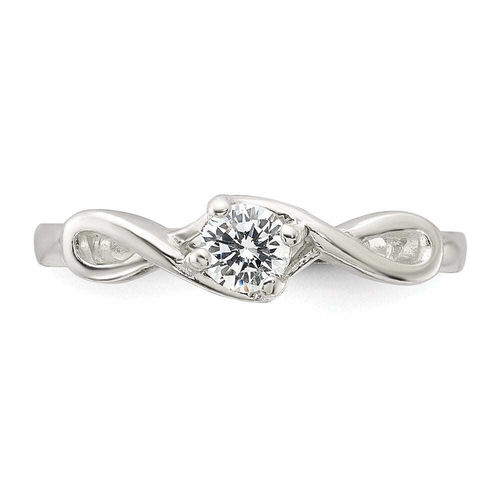 Sterling Silver Cubic Zirconia Ring Size 8