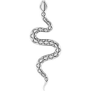 14k White Gold 19.5x6.7 mm Snake Pendant Necklace 16-18"