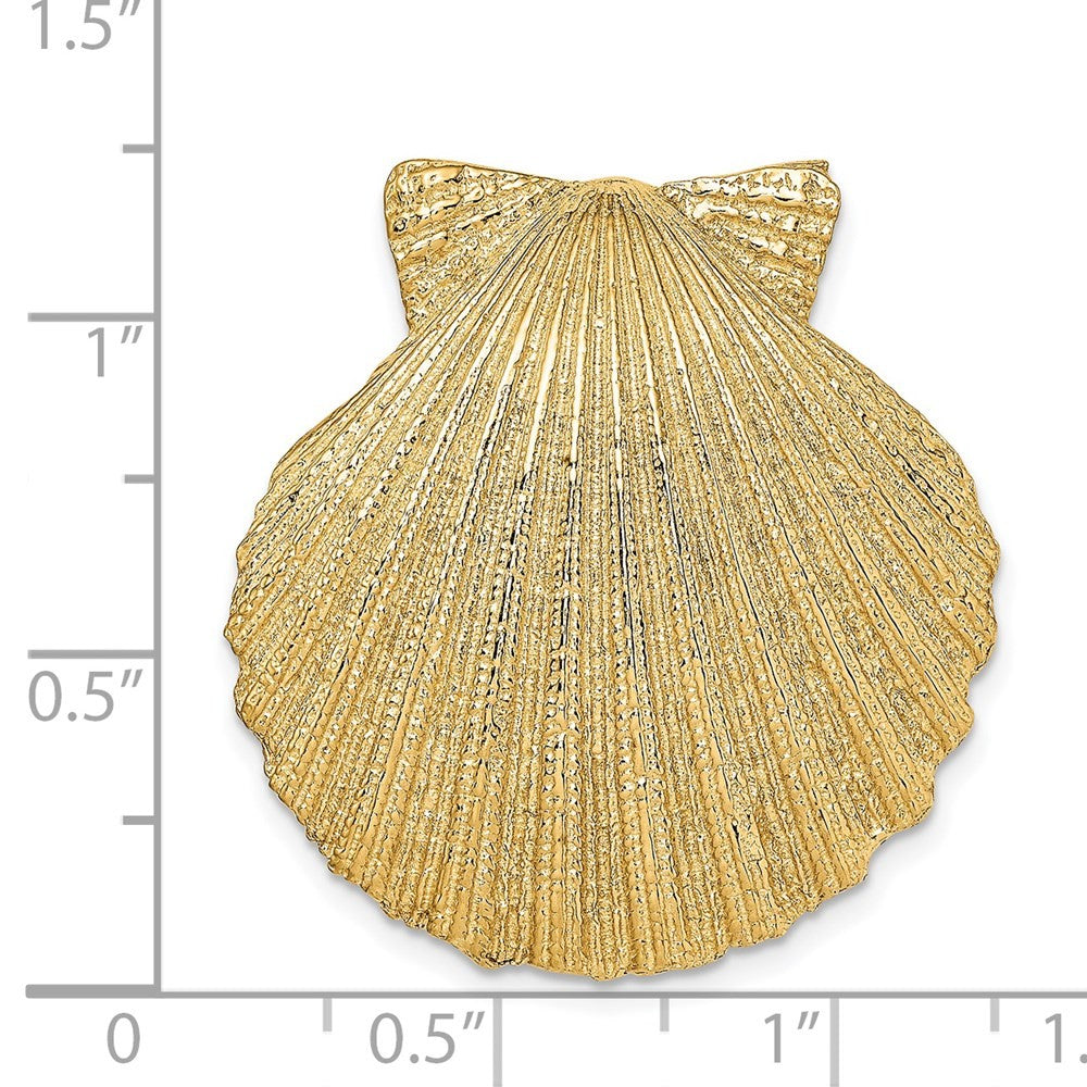 14k Yellow Gold Fits Up To 8mm and 10mm Medium Scallop Shell Slide