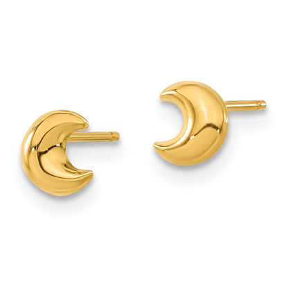 14k Yellow Gold Moon Earrings
