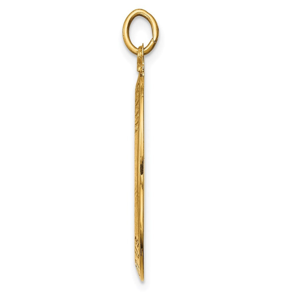 14k Yellow Gold Solid Polished Satin Oval St. Joseph Medal