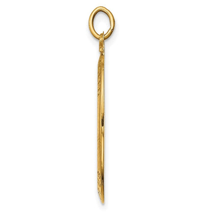 14k Yellow Gold Solid Polished Satin Oval St. Joseph Medal