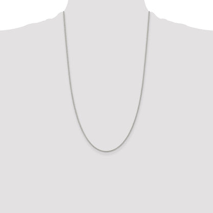 Sterling Silver Rhodium-plated 1.5mm Round Spiga Chain