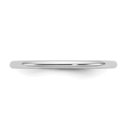 14k White Gold 1.5mm Half Round Band Size 7