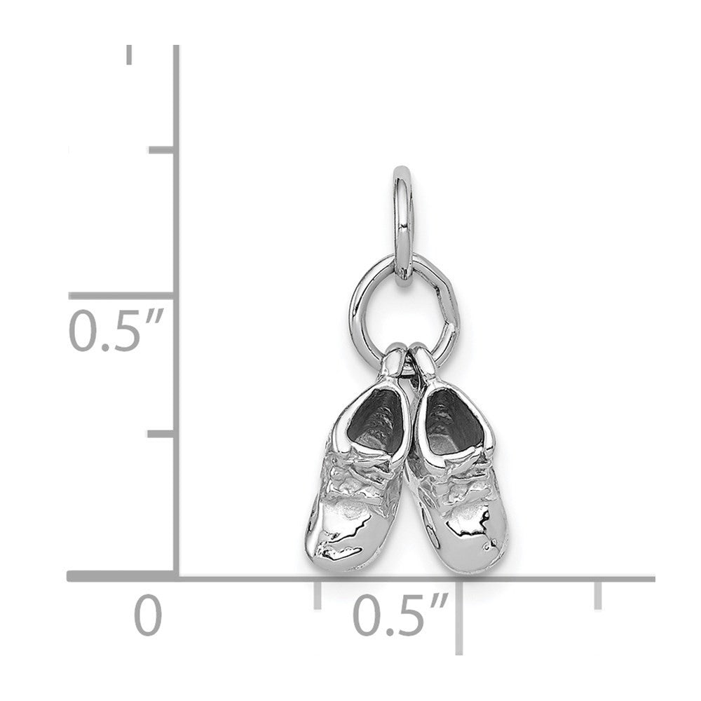 14k 3D Moveable White Gold Baby Shoes Charm Pendant