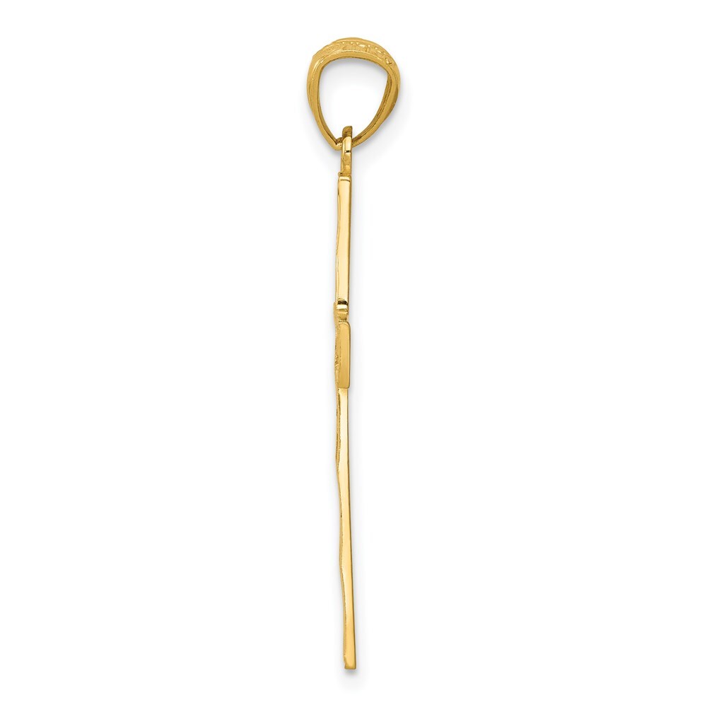 14k Yellow Gold Diamond-cut Filigree Cross Pendant
