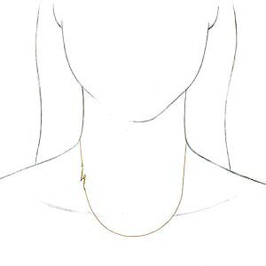 14k Yellow Gold Lightning Bolt Pendant Necklace 16" for Women