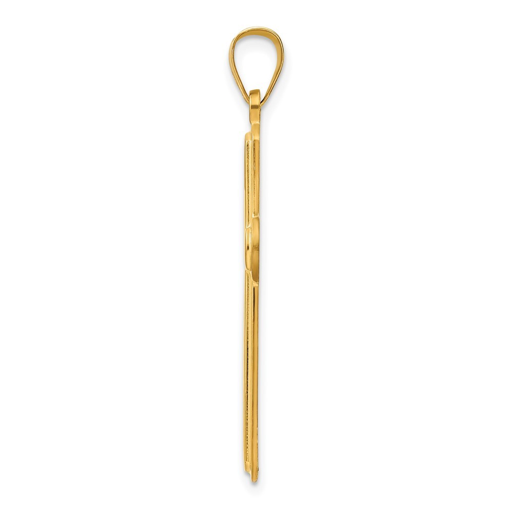 Sterling Silver Gold-tone Polished Solid Cross Pendant