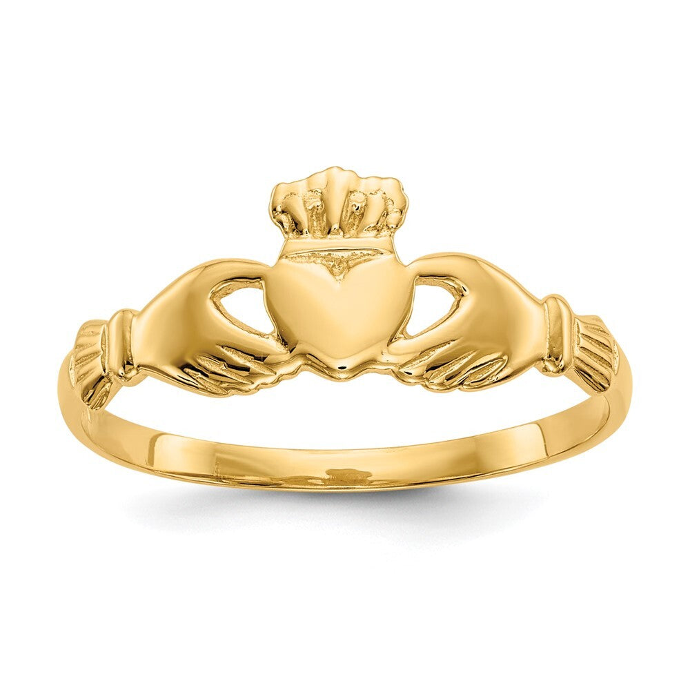 14K Yellow Gold Claddagh Ring