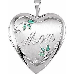 Gift for Mothers Sterling Silver 25.1x19.3 mm Heart Mom Locket with Color Gift