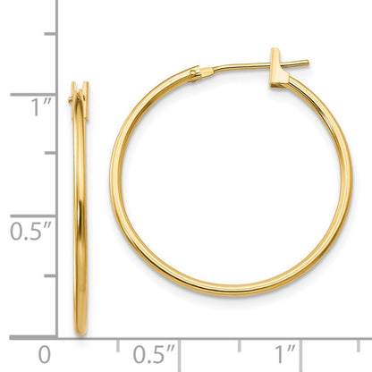 14k Yellow Gold 1mm Hoop Earrings