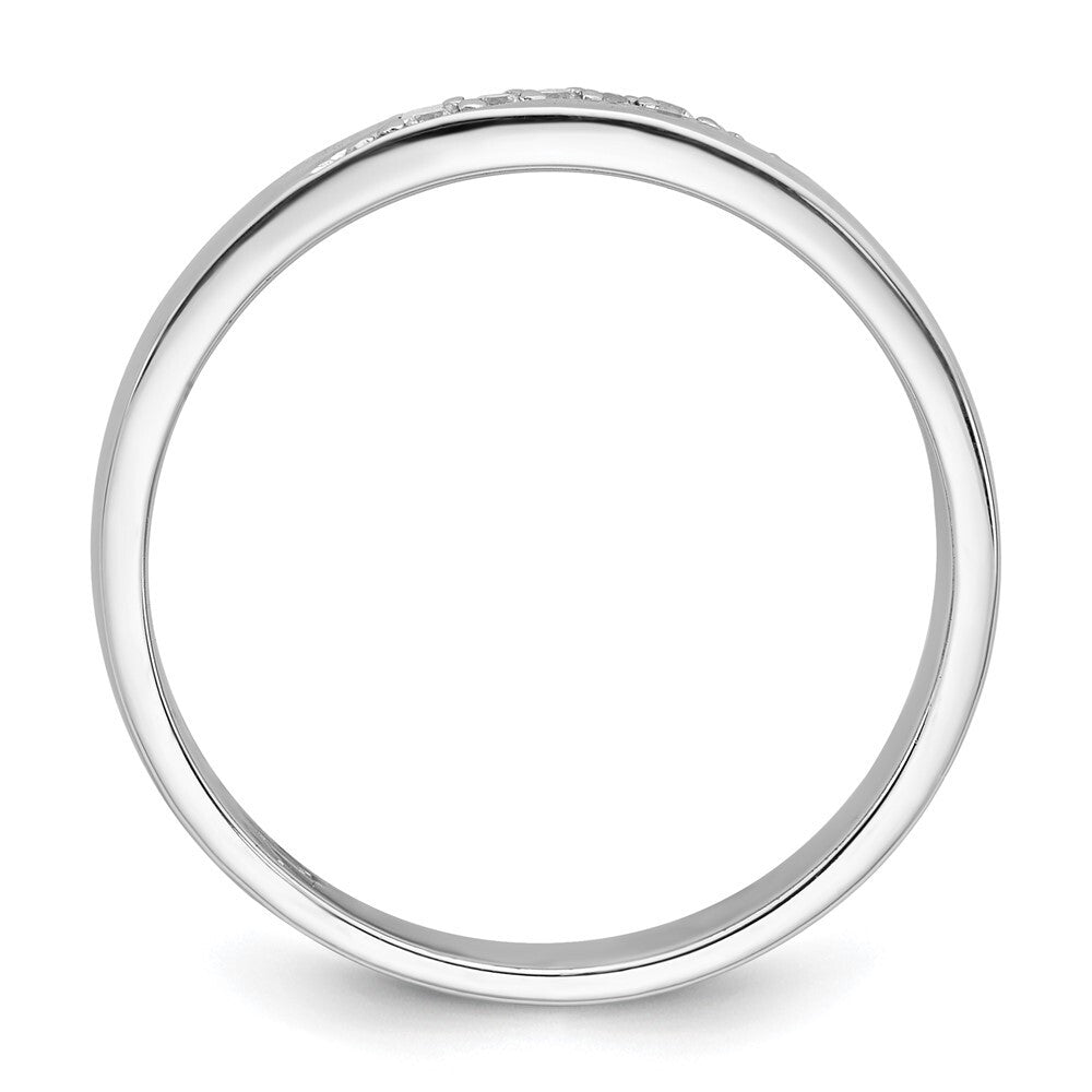Sterling Silver Rhodium-plated Polished CZ Men's Ring Size 9