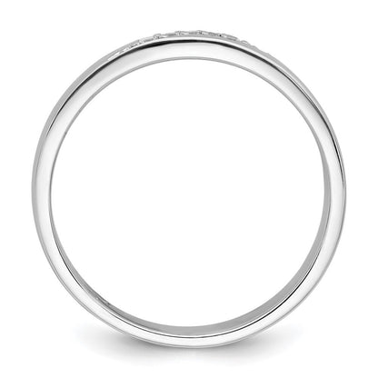 Sterling Silver Rhodium-plated Polished CZ Men's Ring Size 9
