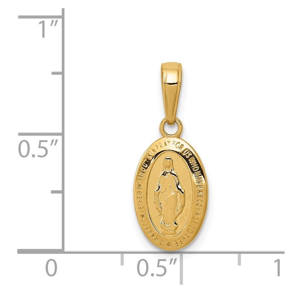 14k Yellow Gold Miraculous Medal Charm