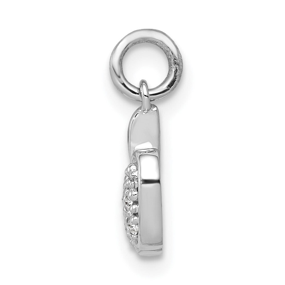 14k White Gold Diamond Apple Charm Pendant for Women