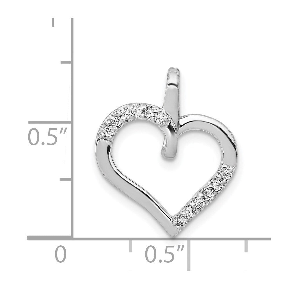 14k White Gold 1/10ct. Diamond Heart Pendant for Women